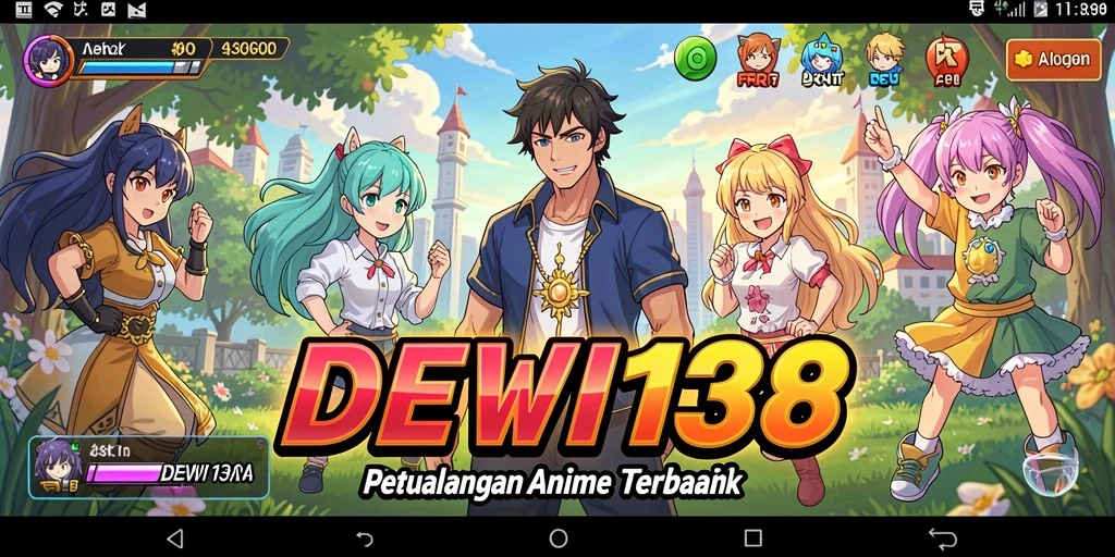 Tampilan gameplay DEWI138 yang memukau dengan karakter anime beraksi.