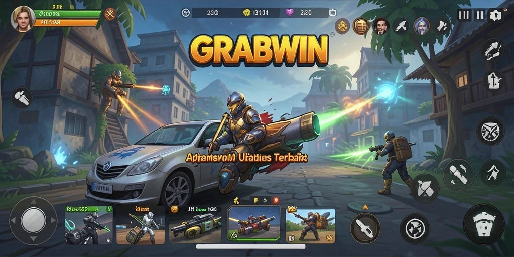 Tampilan utama GRABWIN dengan fitur utilitas lengkap.