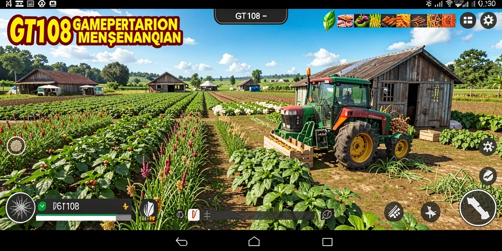 Tampilan gameplay GT108 yang menarik saat bertani.