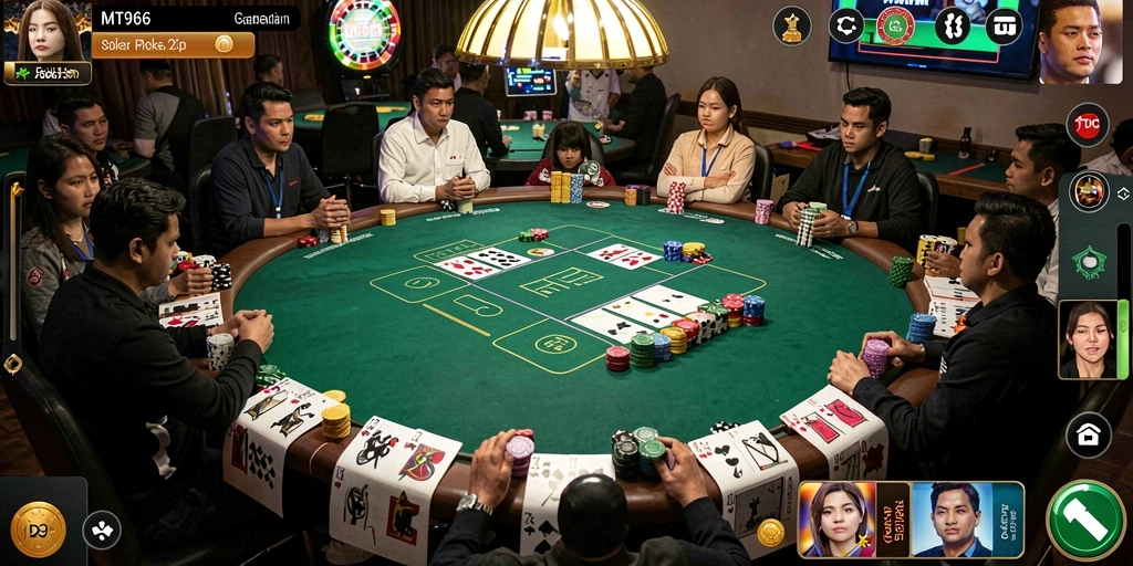 Gameplay seru dan menegangkan dalam MT966 Poker.