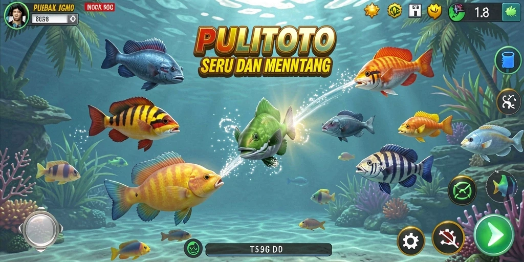 Screenshot dari gameplay Tembak Ikan PULITOTO yang menarik.