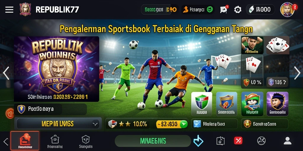 Tampilan gameplay Sportsbook yang menarik dari REPUBLIK77.
