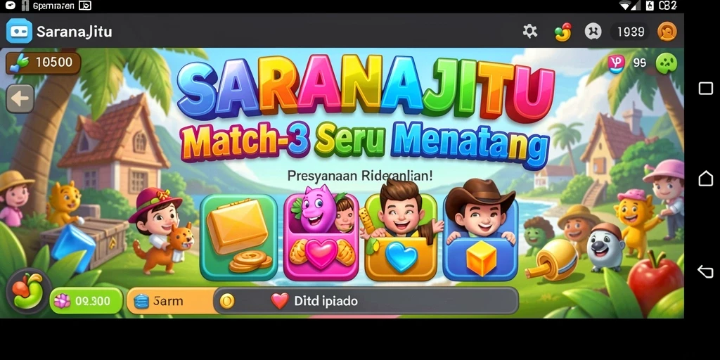 Tampilan menarik dari gameplay SARANAJITU yang seru dan penuh warna.