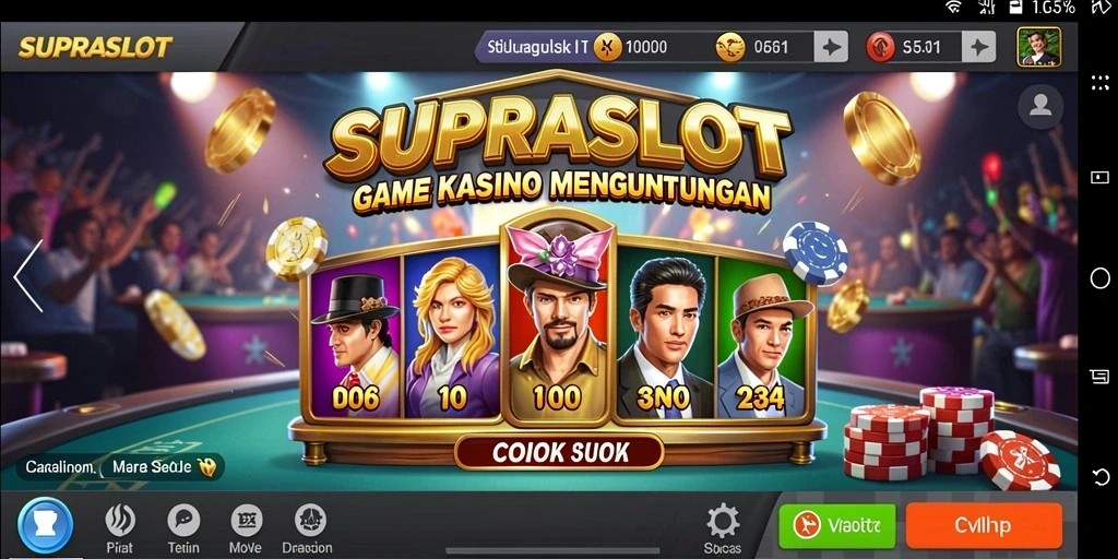 Tangkapan layar SUPRASLOT menampilkan gameplay seru dari permainan slot.