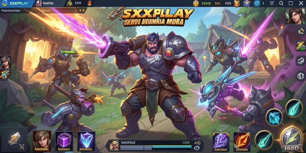 Screenshot SXXPLAY menampilkan aksi seru di arena MOBA.