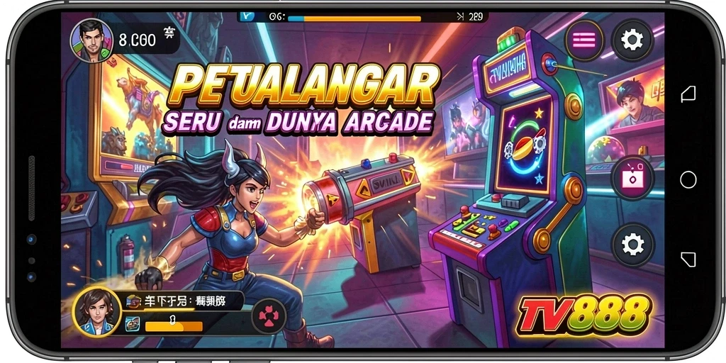 Screenshot gameplay TV888 yang menunjukkan aksi seru dalam permainan Arcade.