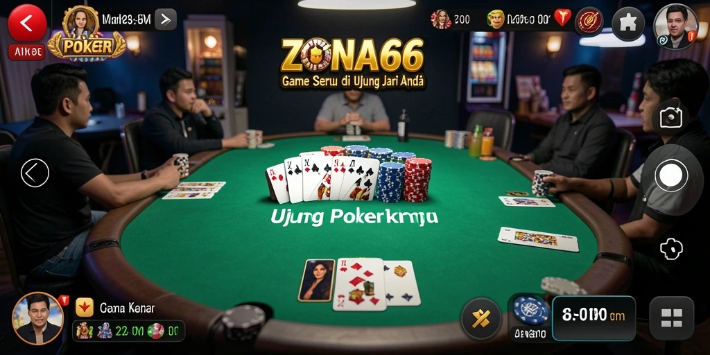 Tampilan gameplay ZONA66 yang mendebarkan dengan fitur poker yang menarik.